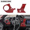 Red Carbon Center Console Dashboard Panel Cover Trim for Chevrolet Camaro 2016+