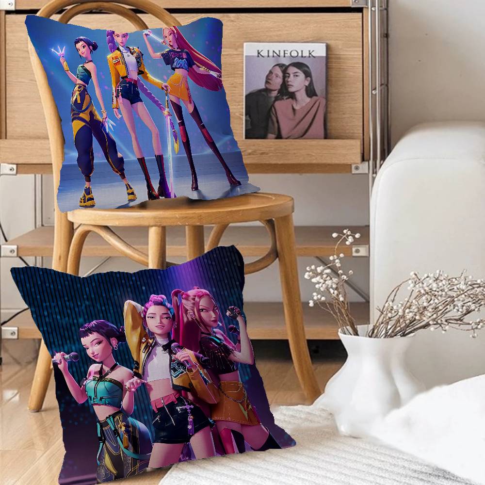 Cartoon Movie Kpop Style Demon Hunters-A Cushion Cover Decorative Pillow Sofa Home Decor Case Pillow Cases