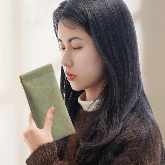 Портативная сумка для хранения очков с автоматическим замком, мягкий чехол из искусственной кожи для солнцезащитных очков, органайзер для очков для женщин и мужчин с близорукостью