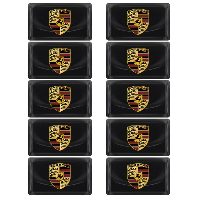 2/5/10 шт. Наклейки с 3D-эмблемой логотипа автомобиля на руль из углеродного волокна для Porsche Boxster Cayenne Panamera Macan Cayman 911 918 996 917 991