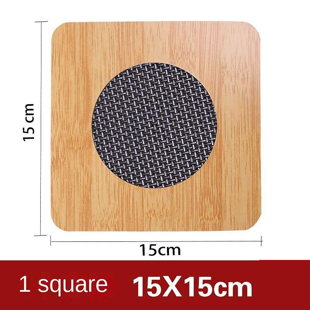 Wooden Coasters Round Square Bowl Dish Pot Mats Cartoon Heat Insulation Pad  Table