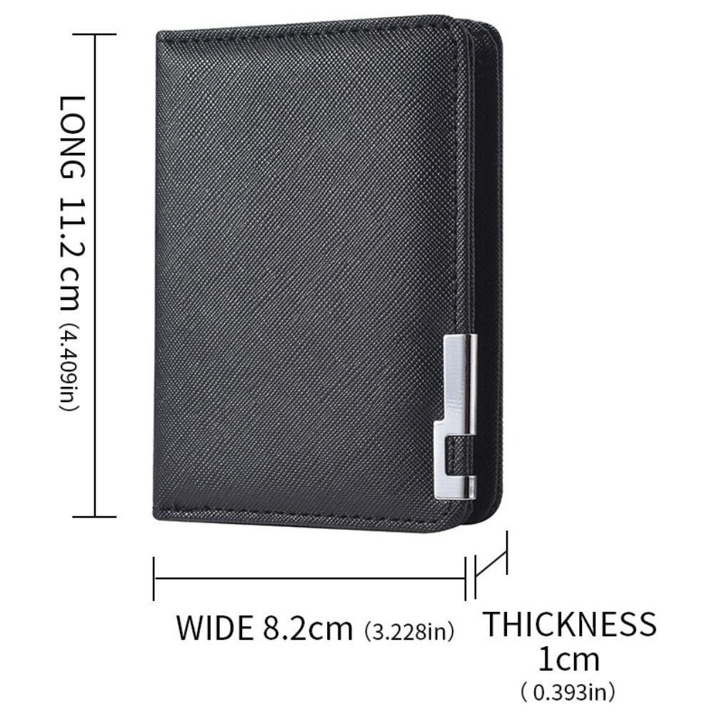 Minimalist PU Leather Retro Men's Wallet Two-Fold Orange Black Grey White Coin Purse Ultra Thin Multiple Pockets Credit Card