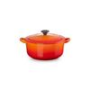 Чугунная эмалированная кастрюля Le Creuset с двумя ручками Cocotte Ronde 20 см оранжевая, подходит для газовой плиты, индукционной плиты, духовки, посудомоечной машины