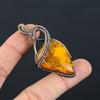Балтийский янтарь Ручная работа Медная проволока Оплетка Подвеска 2,44" t6I88