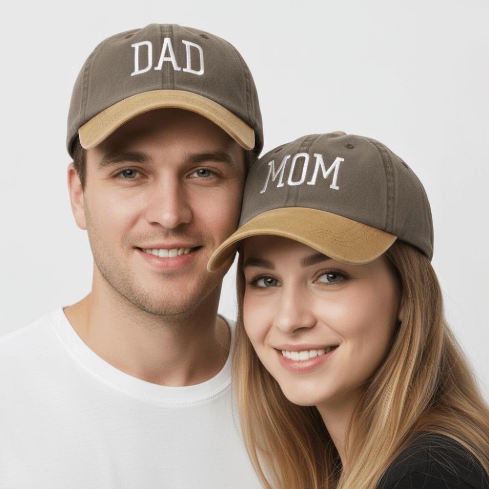 2pcs/set Washed Cotton Couple Mom Dad Baseball Cap Adjustable Sun Hat Vintage Dad Hat For Man Women