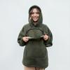 Womens Fleece Hooded Sweatshirt Loose Fit Warm Pullover With Drawstring Cap