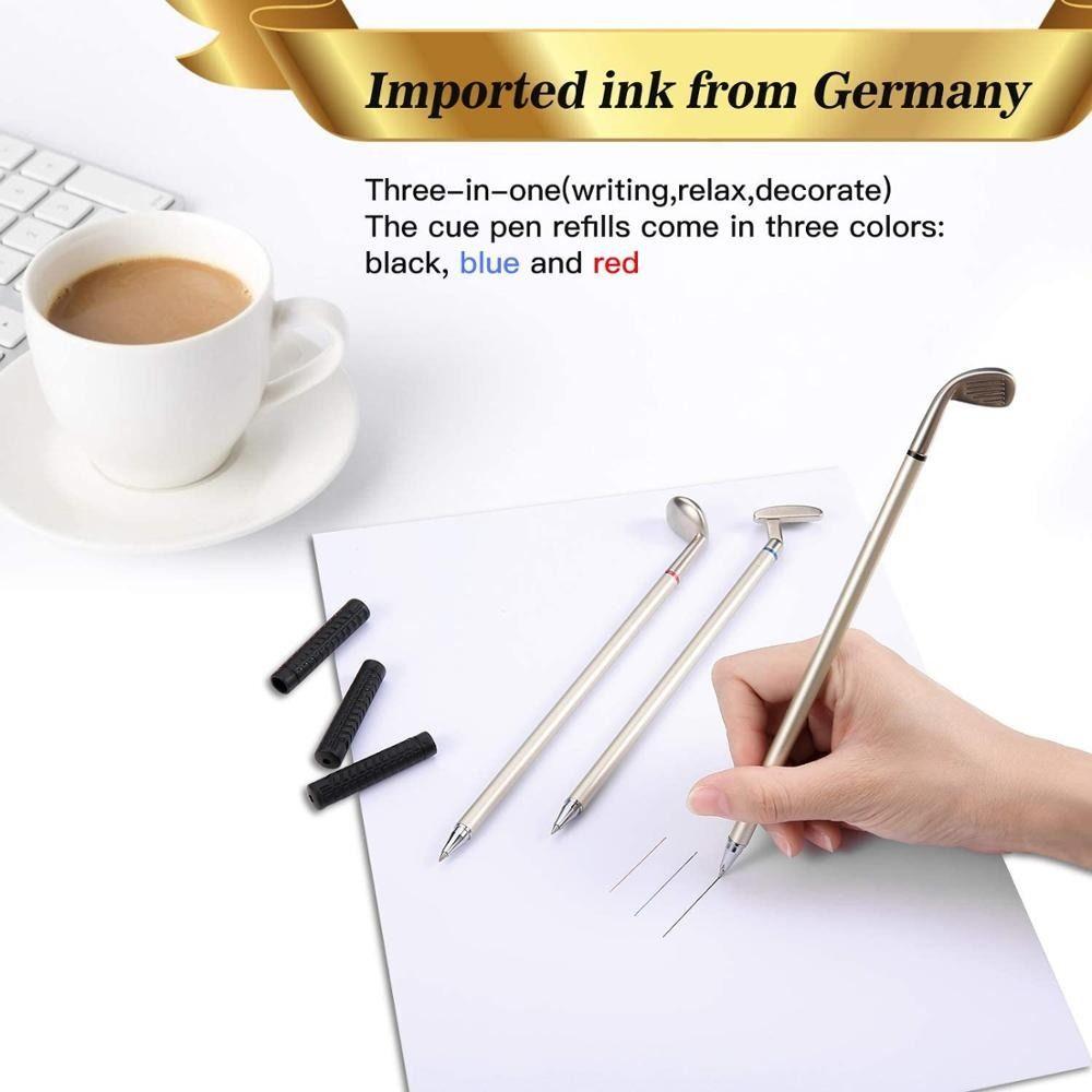 Ручка для подписи Черные/Красные/Синие чернила Подарок для гольф-клуба Гелевая ручка Шариковая ручка Набор ручек-паттеров для гольфа Нейтральная ручка