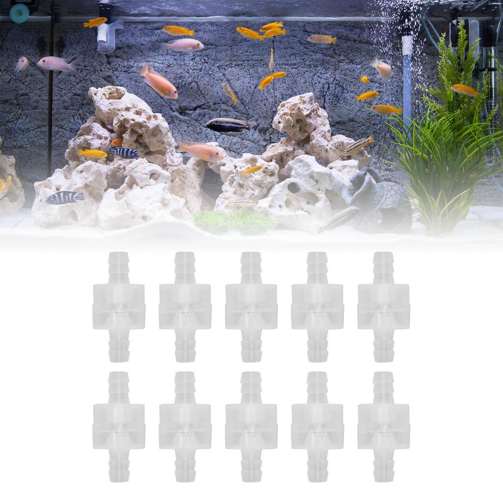 10 Pcs 1 Way Check Valve Translucent Water Stop Hose Check Valve with Spring for Chemical Industry