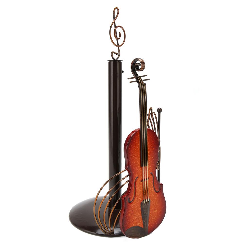 Подставка для бумажных полотенец в стиле скрипки, прочный, долговечный металлический держатель для рулонов салфеток с лаком для выпечки для спальни