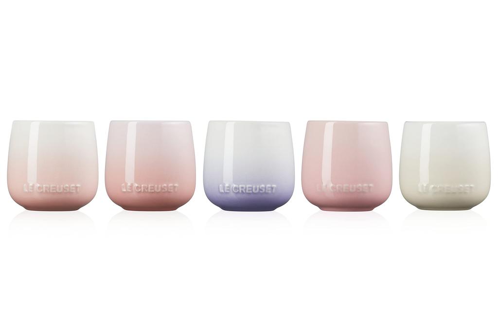 Набор из 5 стаканов Le Creuset Cup Sphere, розовая коллекция, термостойкие, морозостойкие, можно использовать в микроволновой печи, можно мыть в посудомоечной машине, японский [Авторизованный продукт]