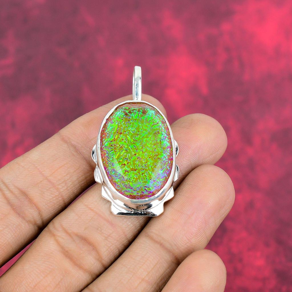 Подвеска из розового австралийского опала из стерлингового серебра 925 пробы, подвеска из драгоценного камня ручной работы, подарок жене, абсолютно новый кулон