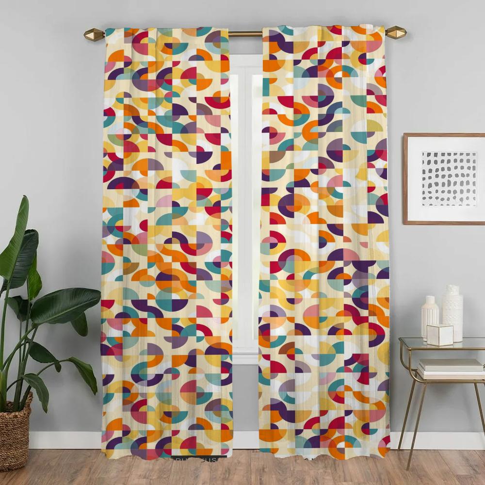 Tulle for Bedroom Painted Design Halloween Decoration Anti-mosquito Curtains for Living Room Curtain Home Interior Curtains