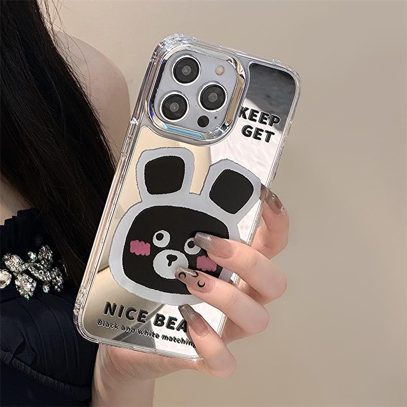 Чехол Zhitai iPhone 15 Pro/16 Pro Max «три в одном» с зеркалом и цепочкой для телефона