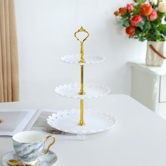 Cupcake Stand Holder Dessert Table Display Rack 2/3-Tier Snack Serving Tray for Tea Party Wedding Baby Shower