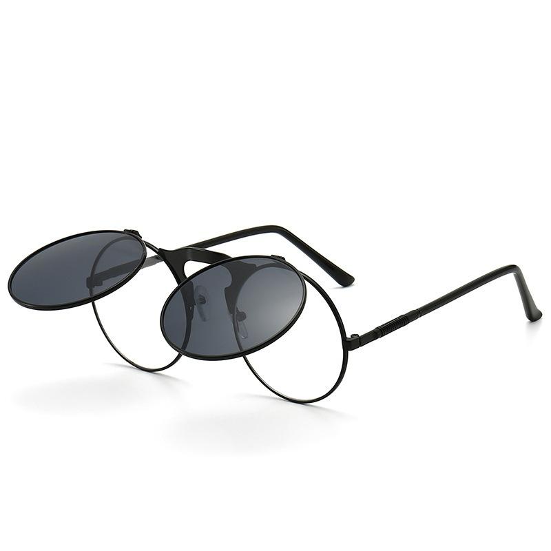 New retro metal punk steam flip sunglasses, flip sunglasses men's and women's personalized sunglasses