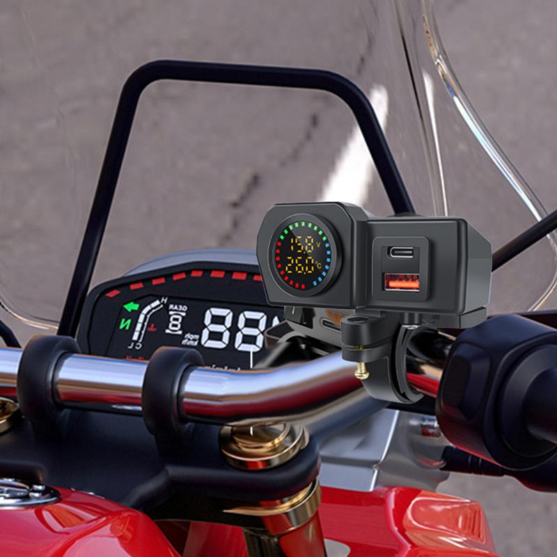 Автомобильное зарядное устройство USB, быстрая зарядка, розетка, двойная розетка на руль мотоцикла, для мотоциклов, грузовиков, автомобилей, автофургонов, внедорожников