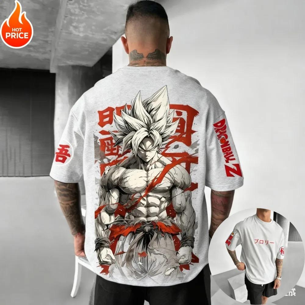2026 Новая летняя футболка Dragon Ball 40-летие Сон Гоку 100% Хлопок Аниме Принт Большой Размер Повседневная Уличная Мода Унисекс Y2k