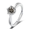 Bague Ringen Женские ювелирные изделия из серебра S925, поворотный дизайн, кольца с шестью когтями, 1 карат, D-ЦВЕТ, кольцо с муассанитом, созданные в лаборатории ювелирные изделия с бриллиантами