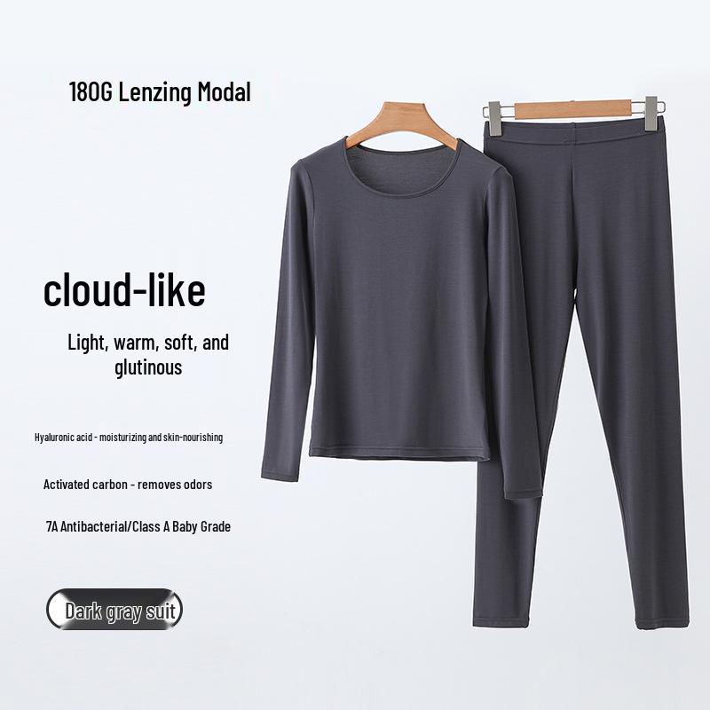 Женский антибактериальный комплект термобелья из модала Lenzing, улучшающий кожу - Базовый слой класса А для осени/зимы