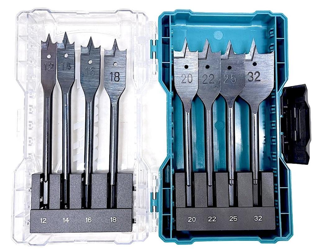 Набор плоских сверл по дереву Makita из 8 штук с кейсом Сверло по дереву Лопаточное сверло E-08707 [Товар]