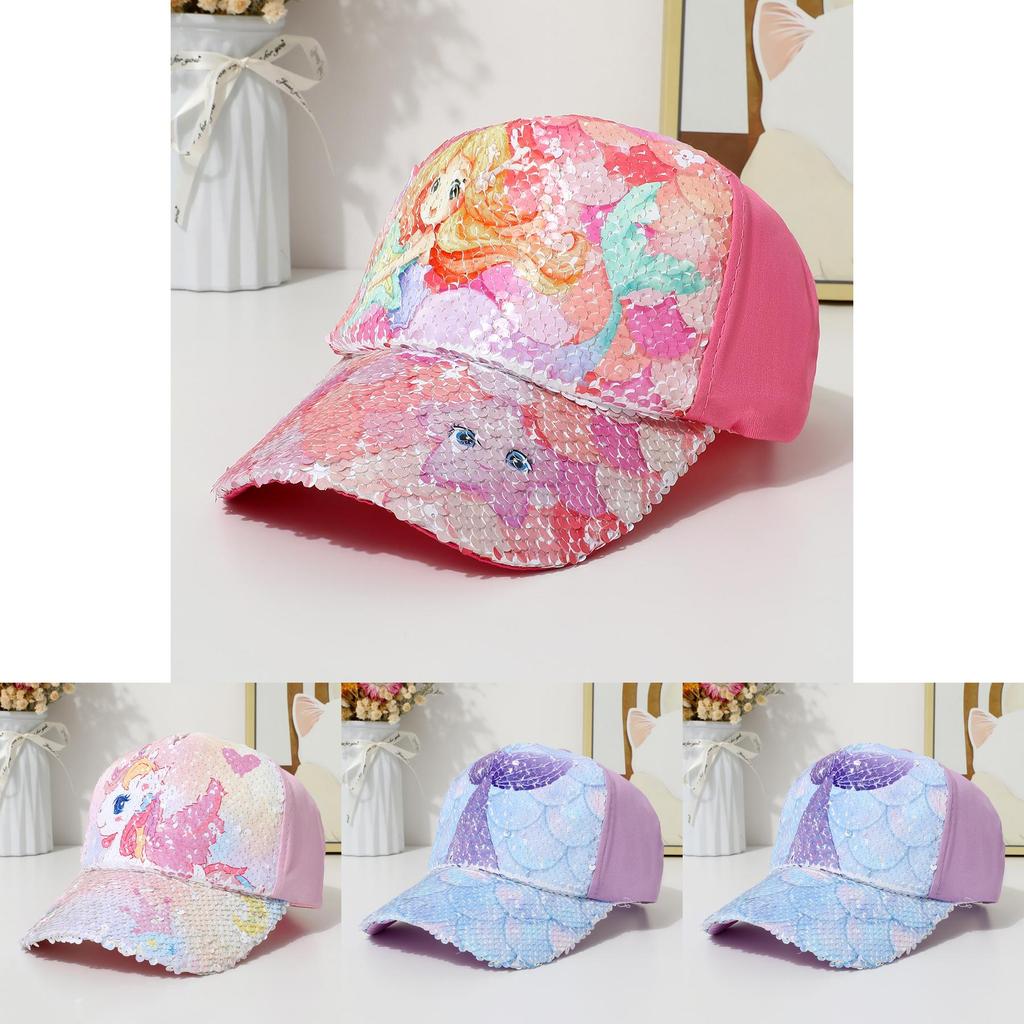 Mermaid Unicorn Pattern Kids Baseball Cap With Uv Protection And Breathable Fabric