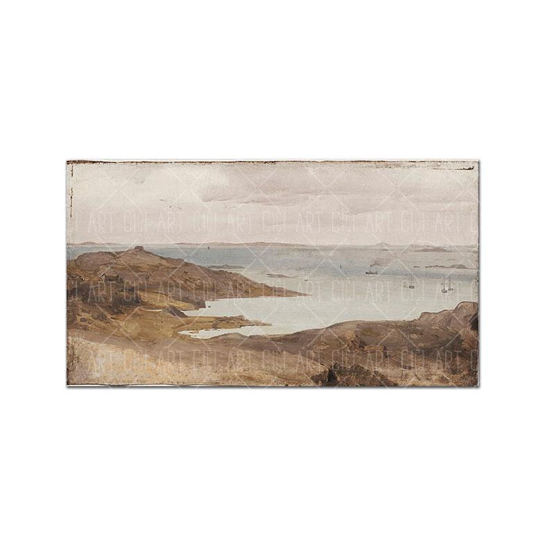 Vintage European Landscape Coastal Poster Botanical Art Print Textile Canvas Oil Painting Wall Picture Living Room Home Decor