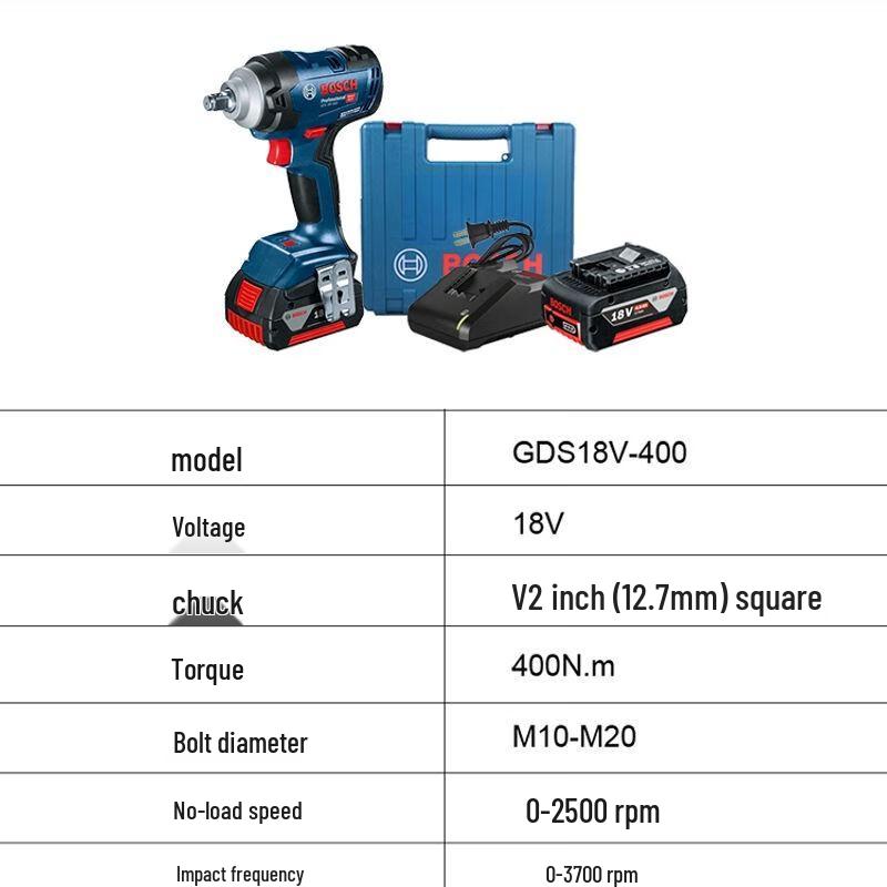 Bosch GDS 18V-400 High Torque Cordless Impact Wrench CN plug (adapter included)