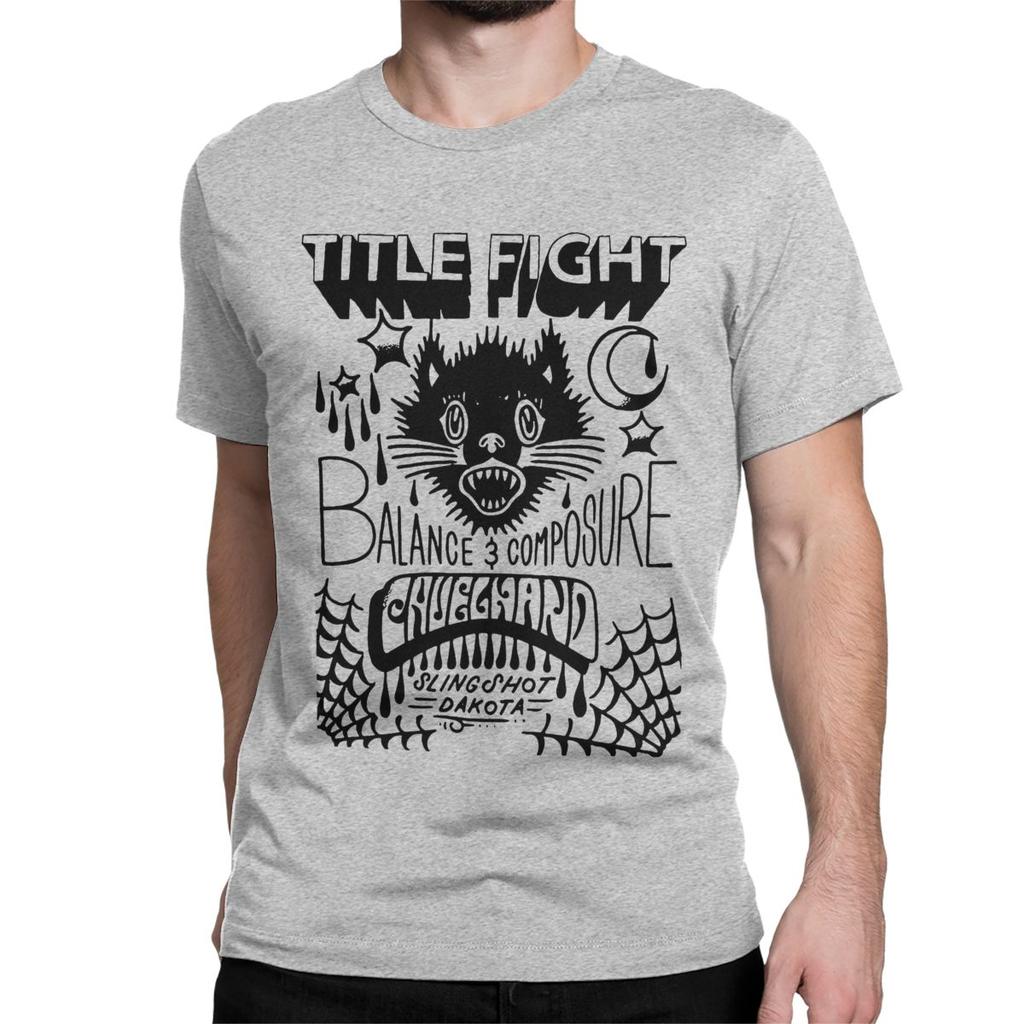 Novelty TITLE FIGHT BAND TShirts for Men Women Cotton T Shirts Title Fight Rock Music Tee Shirt Graphic Printed Clothes
