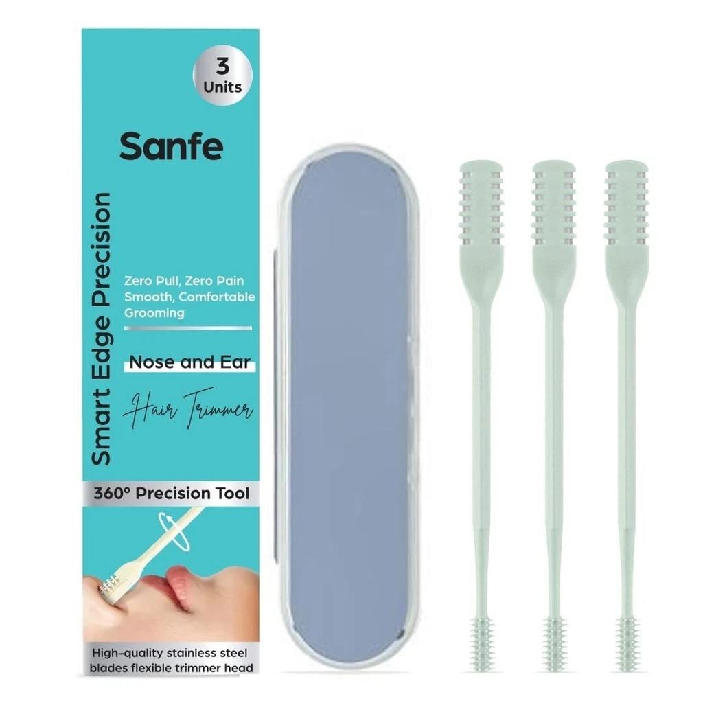Sanfe Nose & Ear Hair Trimmer | Pack of 3 | Smart Edge Precision 360° Trimmer |