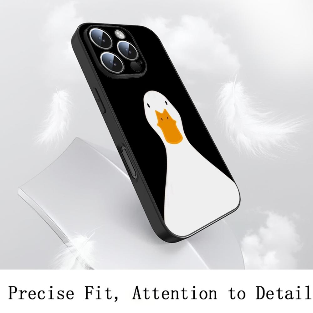 Cute fashion Duck cute cartoon Phone Case For iPhone 17 16 16e 15 14 13 12 Plus Mini Pro Max Soft black Shockproof Cover