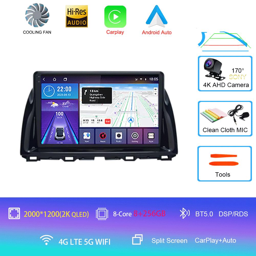 Android 14 мультимедийный проигрыватель 2 DIN для Mazda CX5 CX-5 CX 5 2012 2013 2014 2015 автомобильное радио WIFI+4G головное устройство GPS Carplay Auto DSP