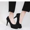 Women's Black Stiletto Platform Heels 5-8cm - Professional Work & Interview Shoes