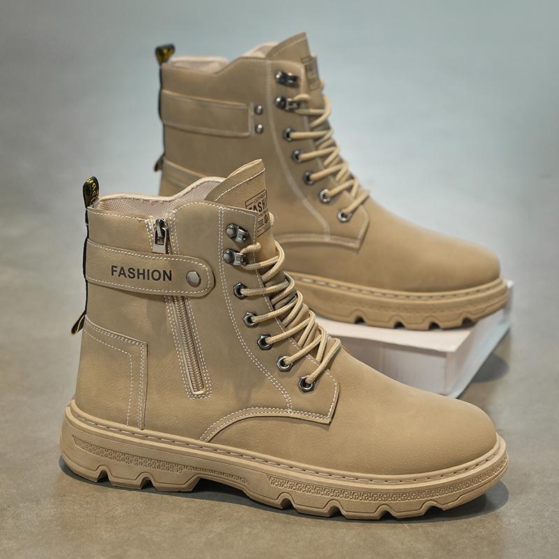 Fashion Men's Works Boots Spring Autumn Anti-slip Waterproof Male Sneakers Desert Tactical Boots Outdoor Travel Wear-resistant Man Shoes