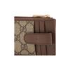 GUCCI Ophidia woven strap with aged logo stripes  canvas and leather patch  card holder and card bag  unisex and couple style  blackwood/brown