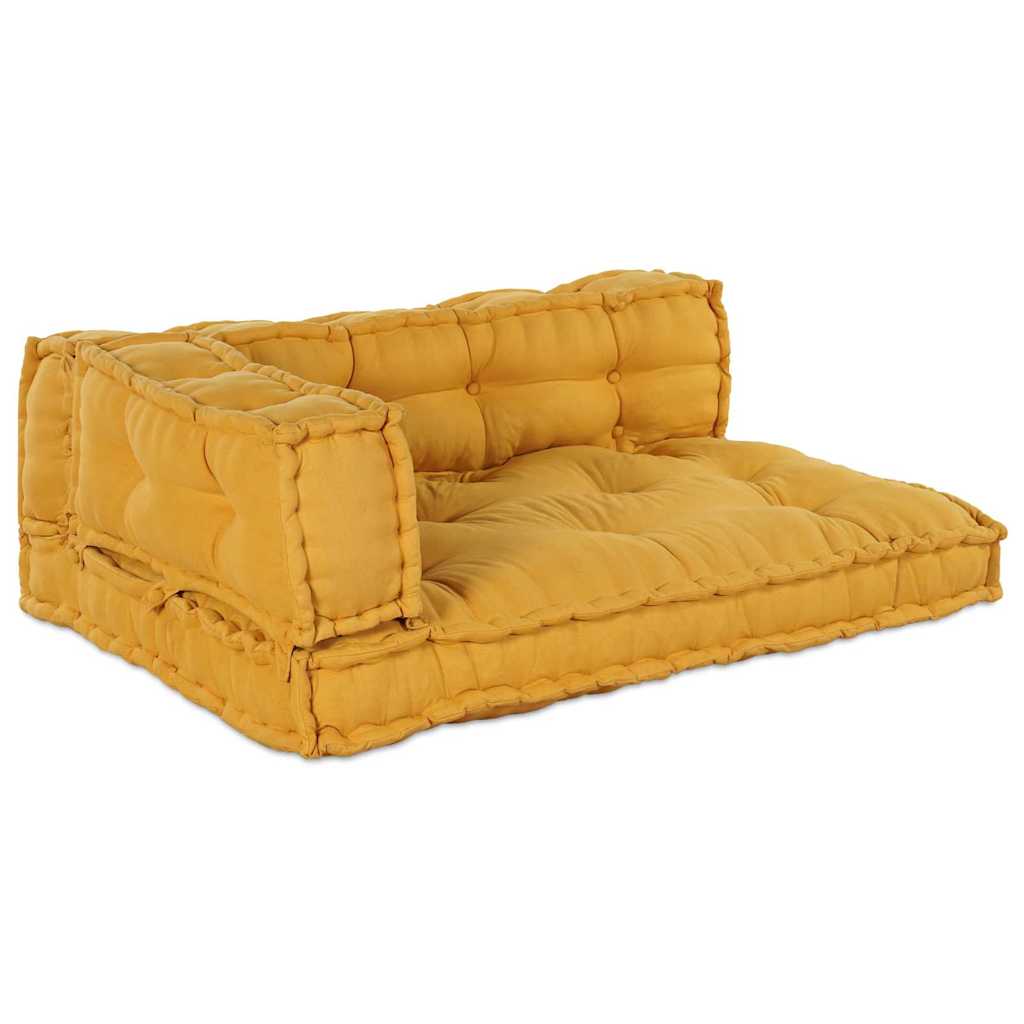 Pallet Sofa Cushion Set 3 pcs Yellow 120 x 80 x 38 cm Fabric