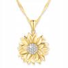 Gold Necklace with Flower Crystals Flower Flower of Life Silver 925