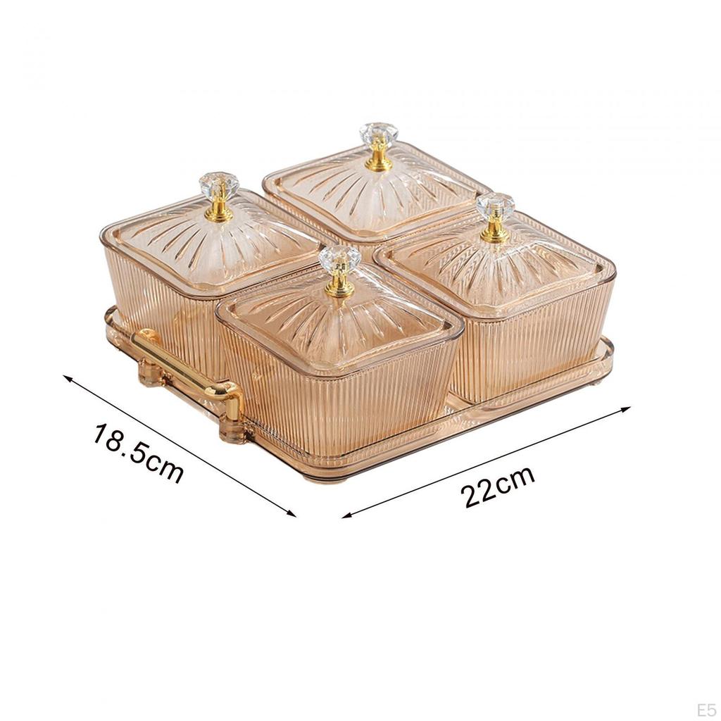 Тарелка с сухофруктами и разделенной крышкой чаша для орехов Роскошные сервировочные блюда Поднос для закусок