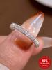 925 Sterling Silver Gorgeous Shiny Circle Double Row Zircon Ring For Women Daily Life  Anniversary High Quality Fine Jewelry
