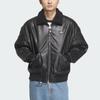 Adidas Originals Year Of The Snake Limited Lny Pleather Retro Warm Sports Jacket Men Jacket Black Light-Scarlet JL8372