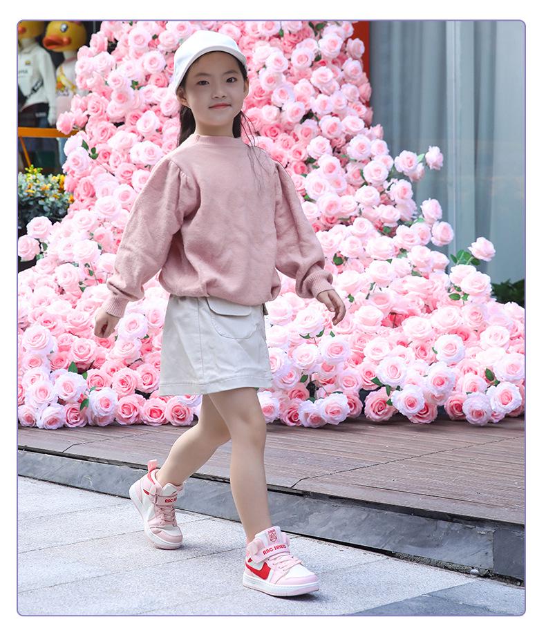 Зимние высокие спортивные кроссовки для девочек 2025, с бархатной подкладкой для тепла, двухслойный хлопок, для детей среднего и старшего возраста.