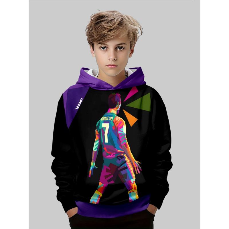 Autumn Cartoon Pattern 3D Printed Top Fashionable Casual Long Sleeved Children's Boy Hoodies