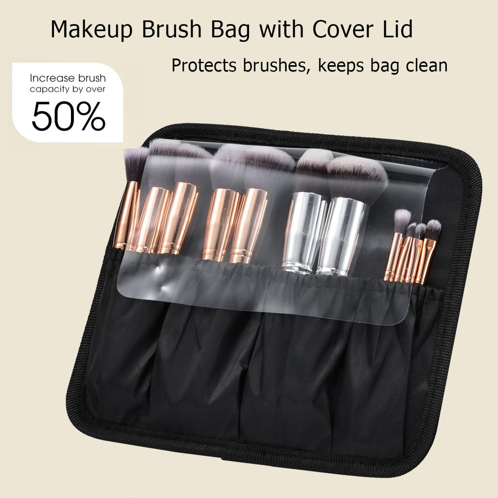 Portable Makeup Bag with Lighted Mirrors Travel Cosmetic Case Organizer with 3 Color Lights Mirror Dividers Brush Cases Holder
