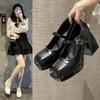 Vintage High Heels Mary Jane Shoes for Women 2024 Patent Leather Platform Pumps Woman Buckle Strap Thick Heels Shoes Female
