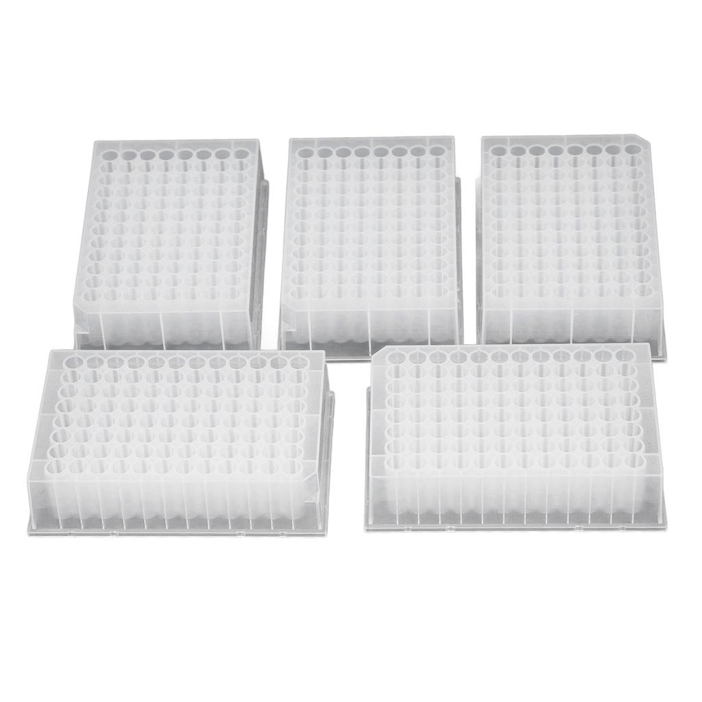 5PCS Deep Well Storage Plate PP Plastic 32mm Height 96 Round Holes Laboratory Deep Well Plate