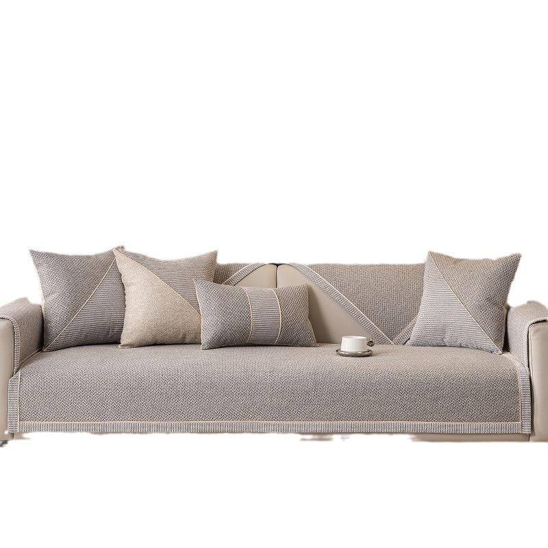 Подушка для дивана Хлопок и лен Универсальный чехол для дивана на четыре сезона Нескользящее полотенце для дивана Полный чехол