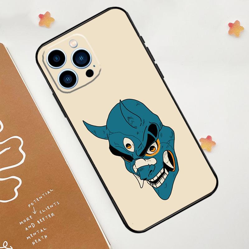 Японский чехол Oni Hannya Demon Mask для iPhone 11 12 13 14 15 16 Pro Max 15 16 Plus 13 12 Mini X XS XR