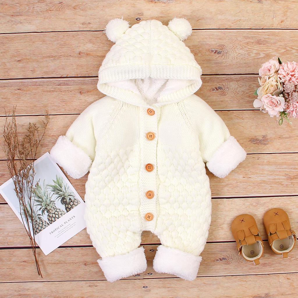Baby Rompers Knitted Infant Boys Girls Jumpsuits Autumn Winter Soft Warm Newborn Bebes Overalls One Piece Toddler Kids Playsuits