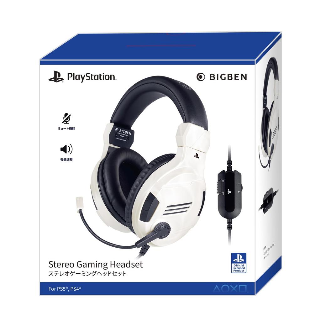 Лицензированная игровая стереогарнитура BIGBEN NACON PS4 [] [продукт SONY] (белый) [PS5, совместимо] (ГАРНИТУРАTV3WHITEJP)