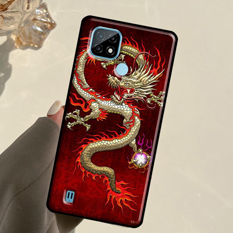 Модный Китайский Дракон Для Realme GT 7 Pro GT 6T 6 5 C67 C61 C55 C53 C51 C21Y C25S C75 10 11 12 13 14 Pro Plus Чехол