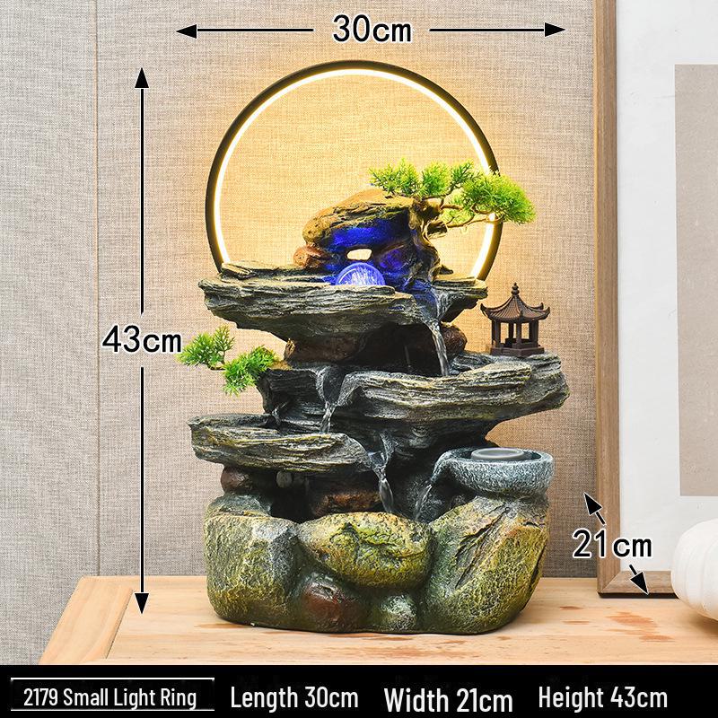 Настольный фонтан с каменной горкой - украшение в виде колеса фэн-шуй с циркулирующей водой для офиса или дома.